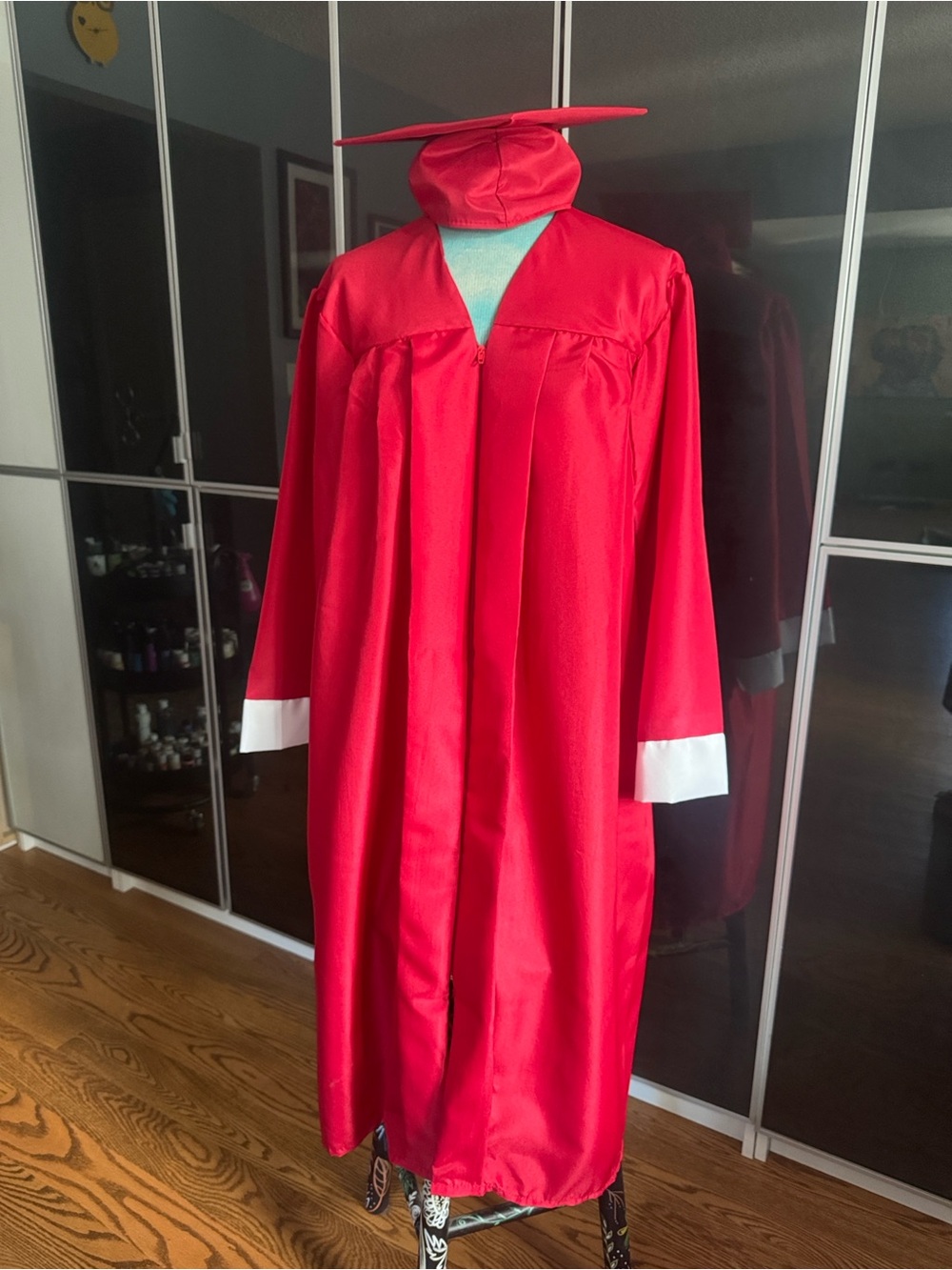 Red Graduation Gown and Cap Set